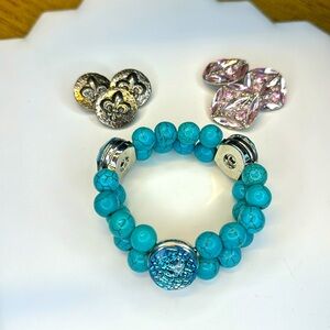 Interchangeable snap stretch bracelet Set F